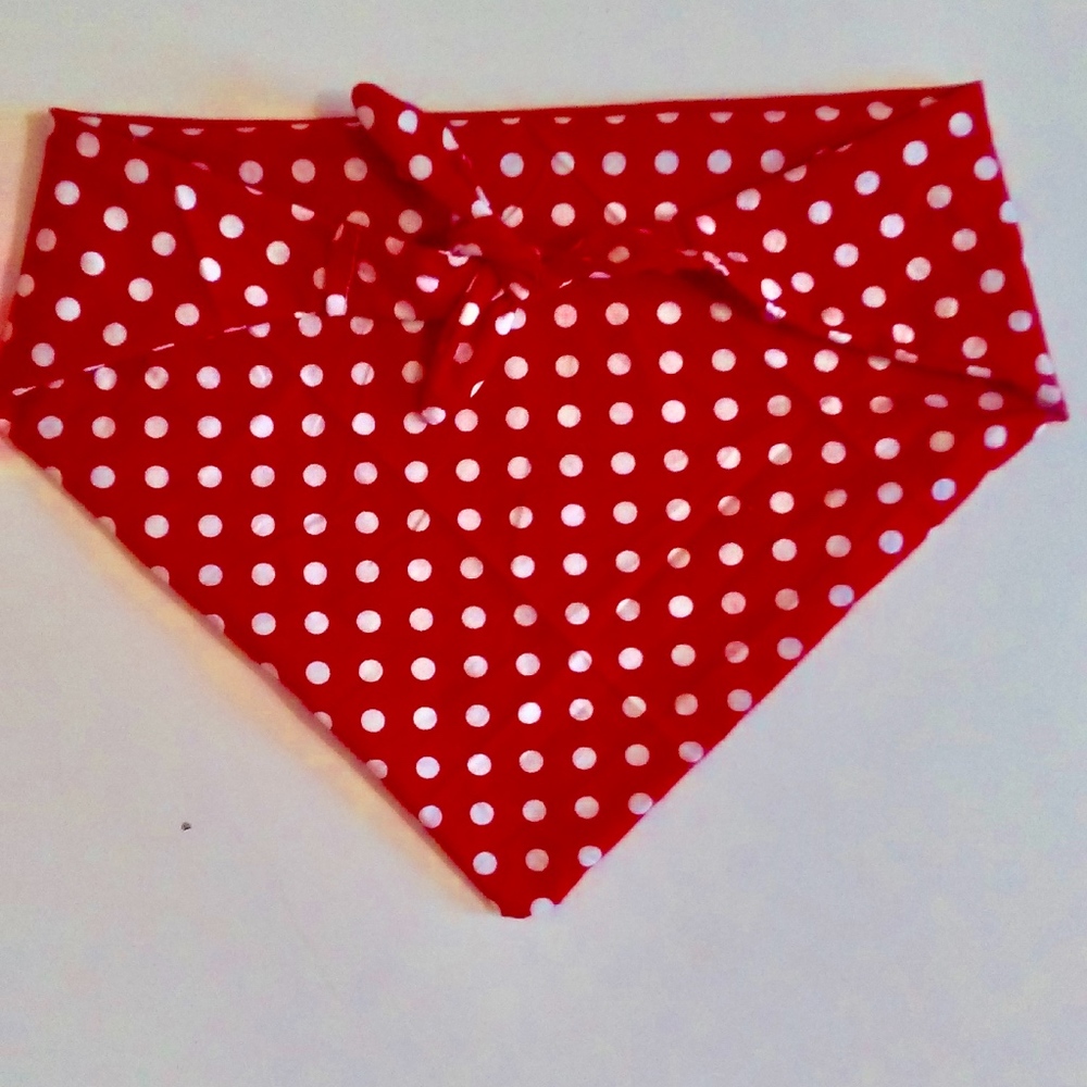 RED AND WHITE POLKA DOT PRINT BANDANA TOP! - Picture 4 of 8